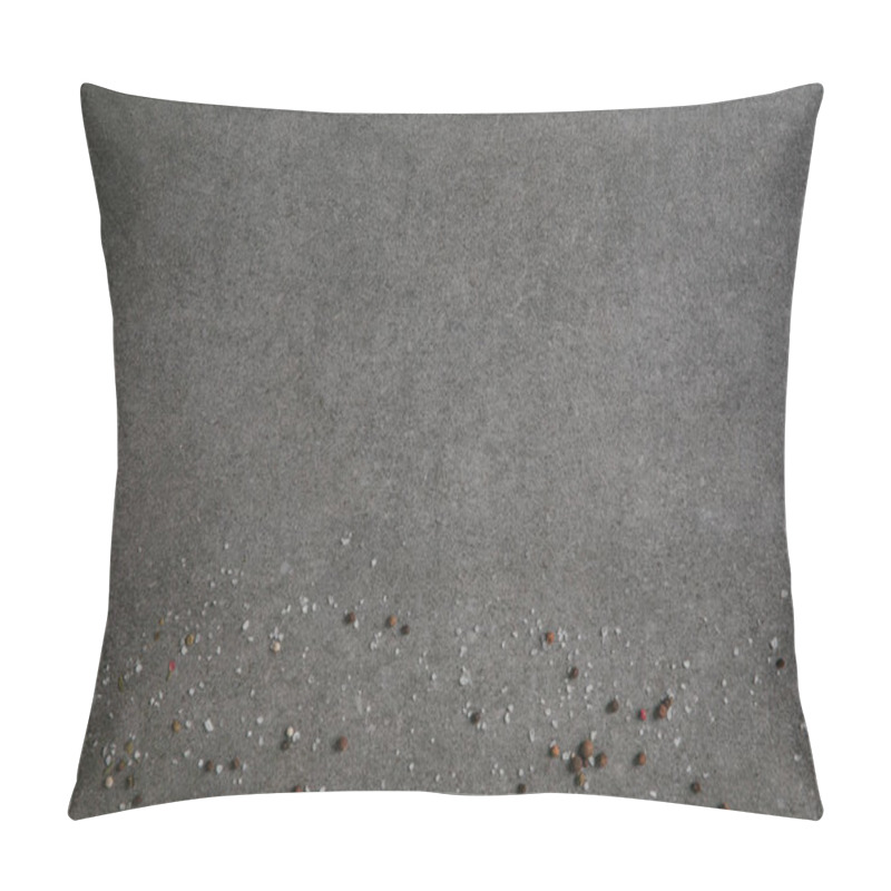 Personality  Salt And Peppercorns Scattered On Grey Background Pillow Covers