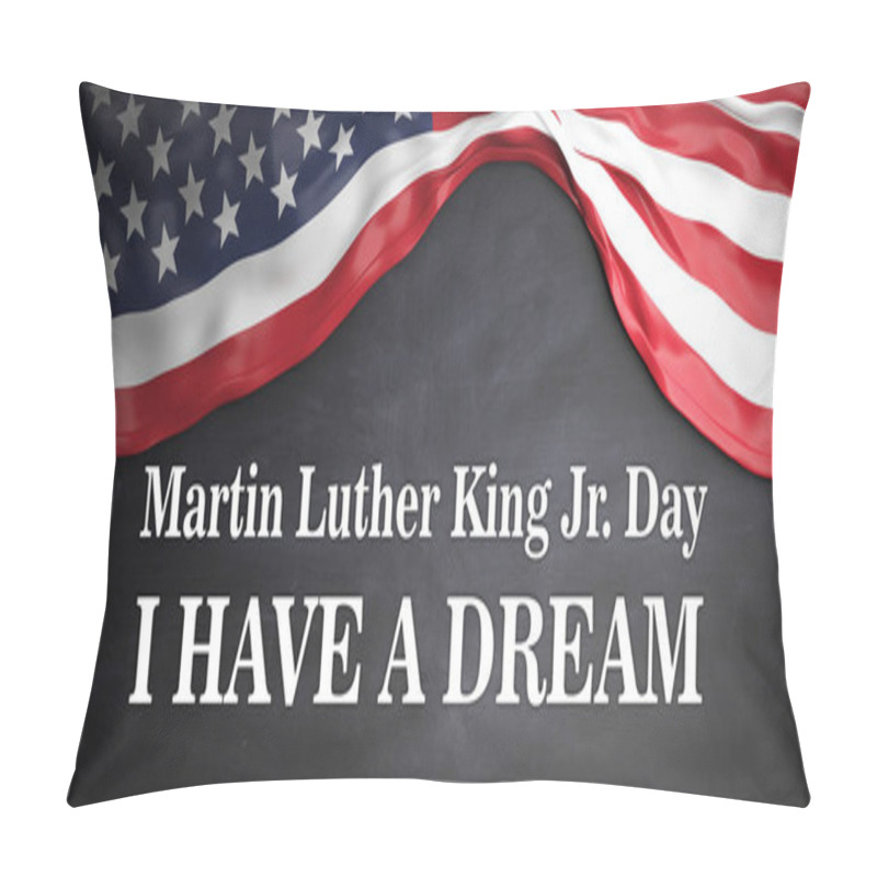 Personality  Martin Luther King Jr Day. I Have A Dream. USA Flag On Wooden Background. 3d Illustration Pillow Covers