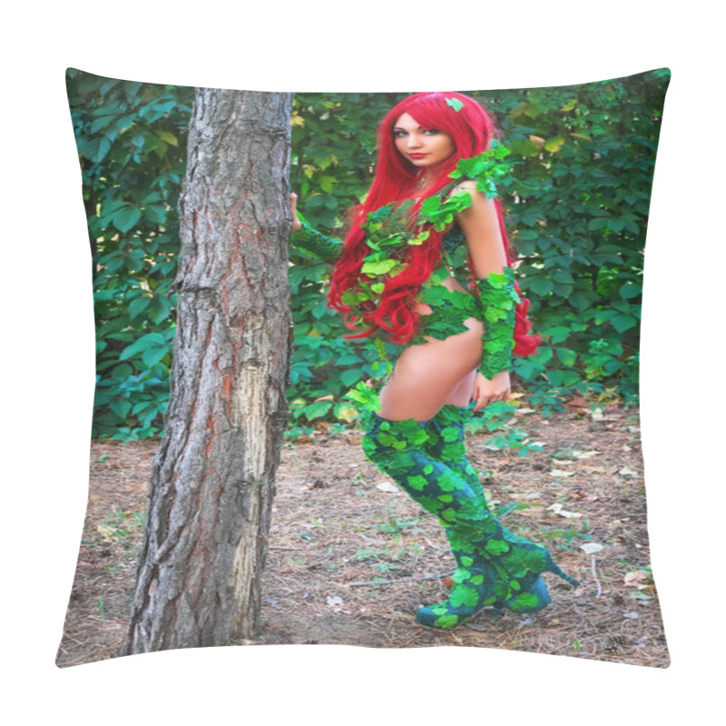 Personality  Portrait Of Sexy Super Hero Female Cosplay Character. The Girl N Pillow Covers