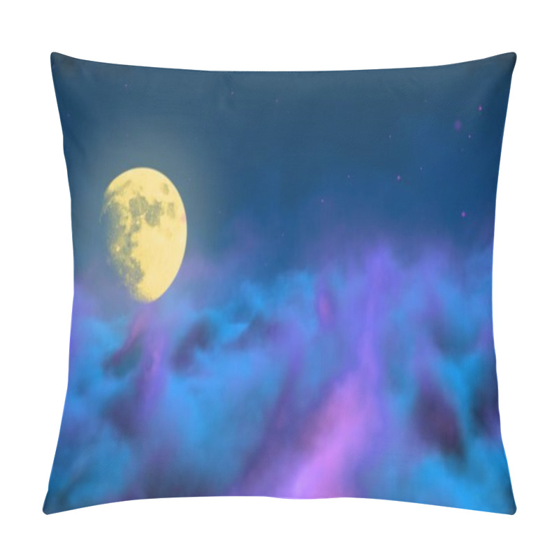 Personality  Abstract Background Design Illustration Of Cosmic Haze With Moon With Spotlights You Can Use For Any Purposes Pillow Covers