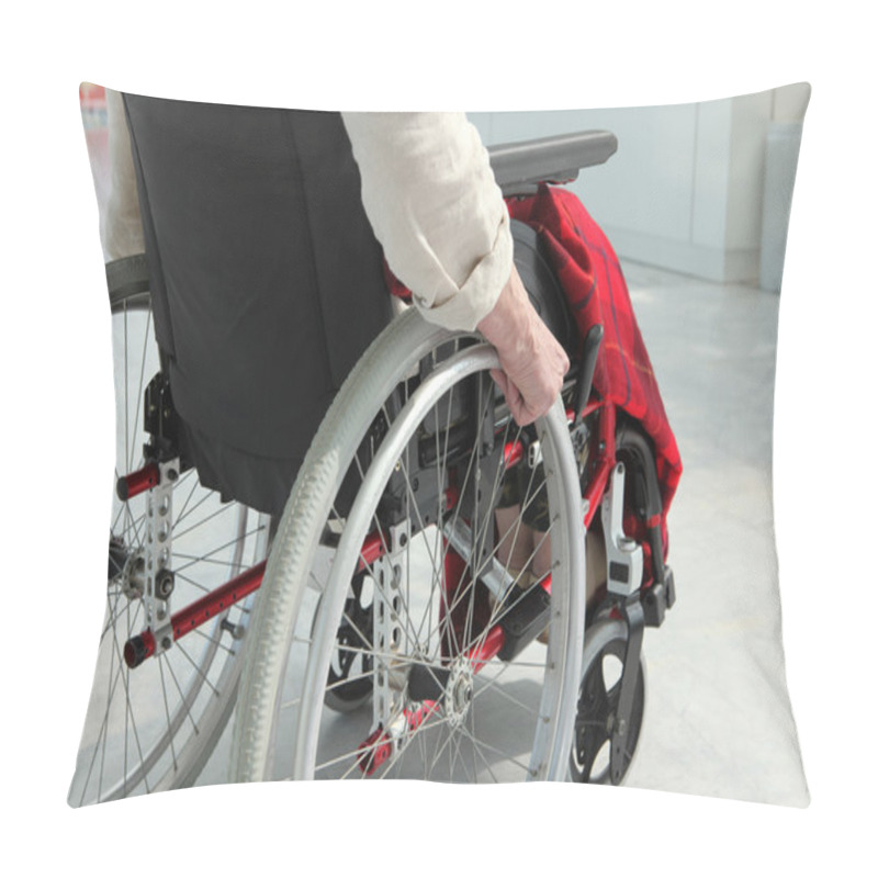 Personality  Elderly Person In Wheelchair Pillow Covers