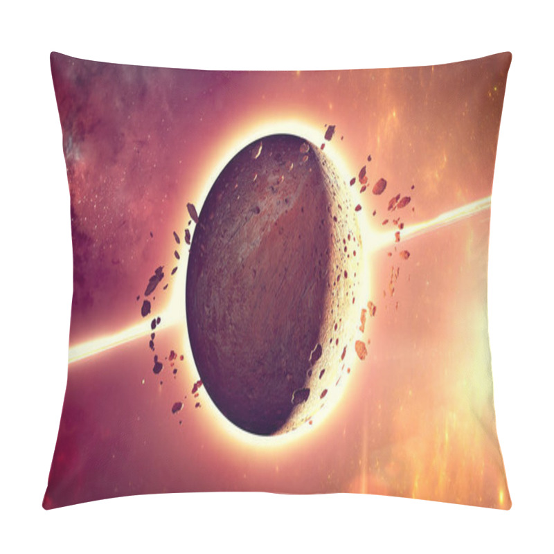 Personality  Planets And Exoplanets Of Unexplored Galaxies. Sci-Fi. New Worlds To Discover. Colonization And Exploration Of Nebulae And Galaxies. Planet And Rings. 3d Render Pillow Covers