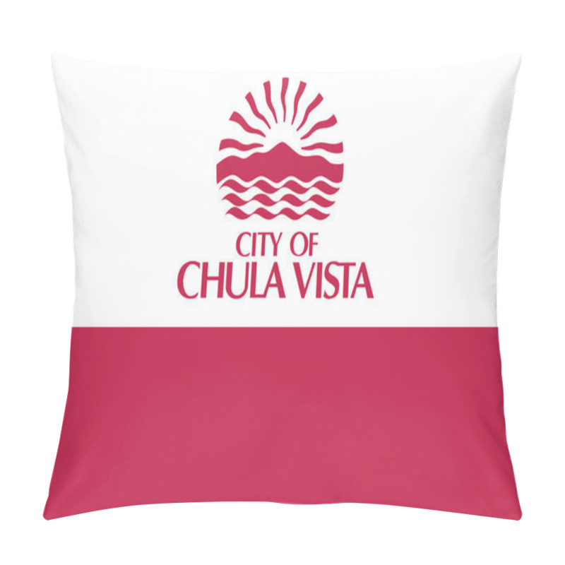 Personality  Top View Of Flag Chula Vista, California, Untied States Of America. USA Travel And Patriot Concept. No Flagpole. Plane Design, Layout. Flag Background Pillow Covers