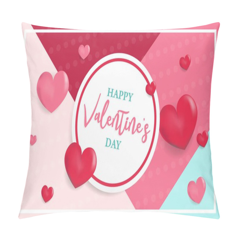 Personality  Valentines Day Background With Balloons Heart Sale Banner.Valentines Day Invitation Brochure Flyer, Leaflet, Wallpaper With Pink And Heart Theme Pillow Covers