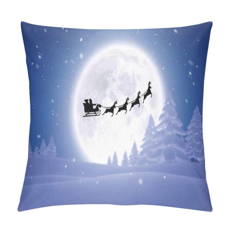 Personality  Silhouette Of Santa Claus And Reindeer Pillow Covers