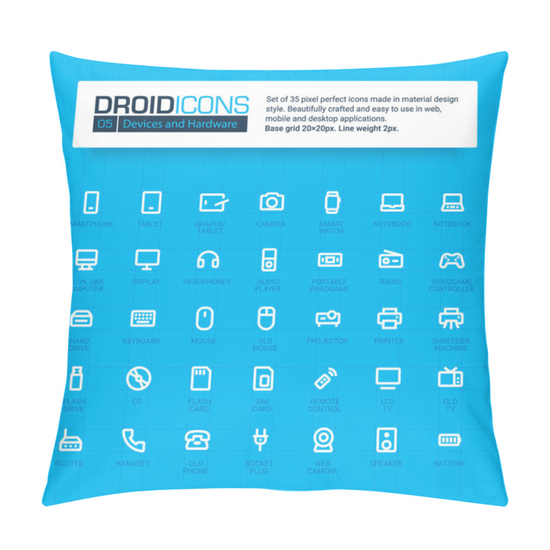 Personality  Devices Icons Set Pillow Covers