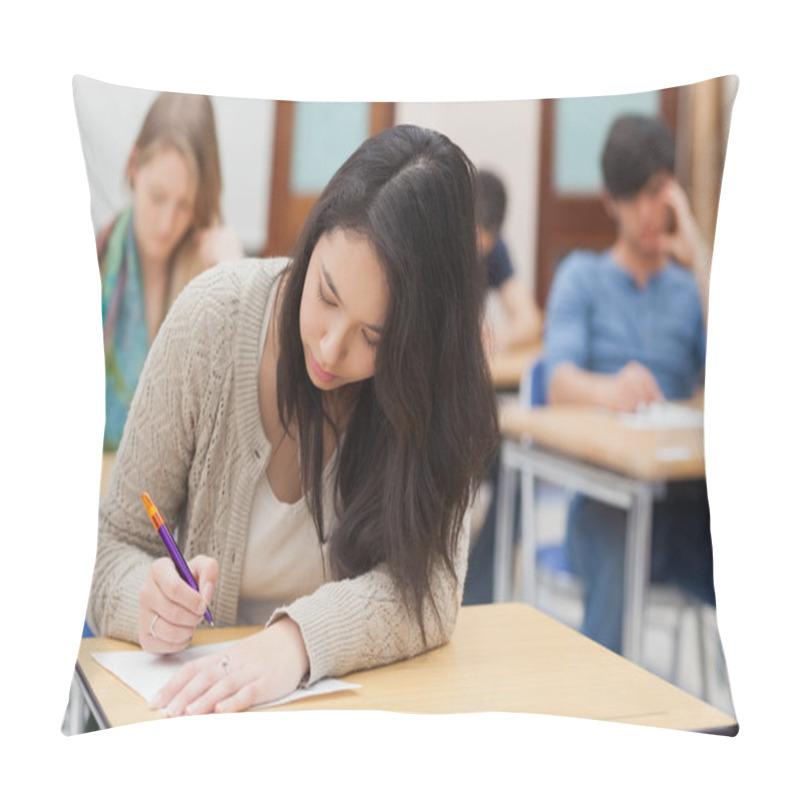 Personality  Woman Doing An Exam Pillow Covers