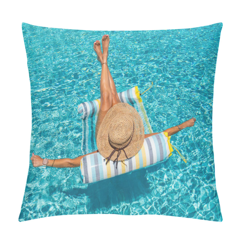 Personality  Woman In Luxury Five Stars  Spa Resort In The Swimming Pool.  Pillow Covers