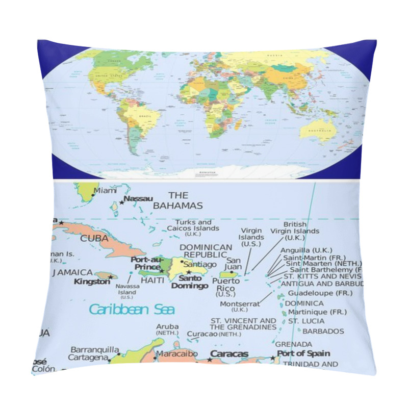 Personality  Caribbean And World Pillow Covers