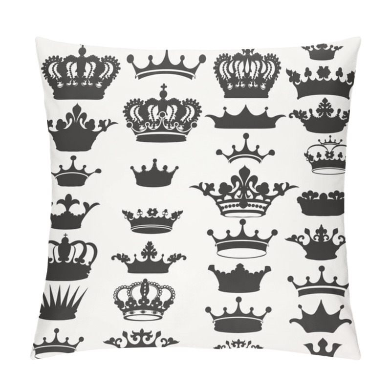 Personality  Collection Of Vector Royal Crowns For Design Pillow Covers