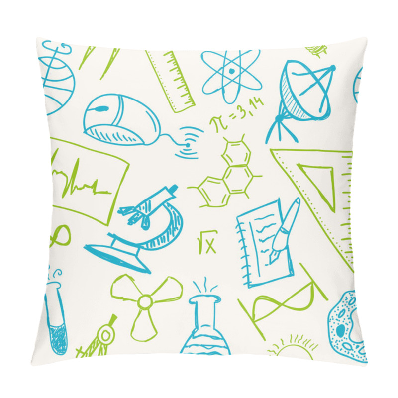 Personality  Science Drawings On Seamless Pattern Pillow Covers