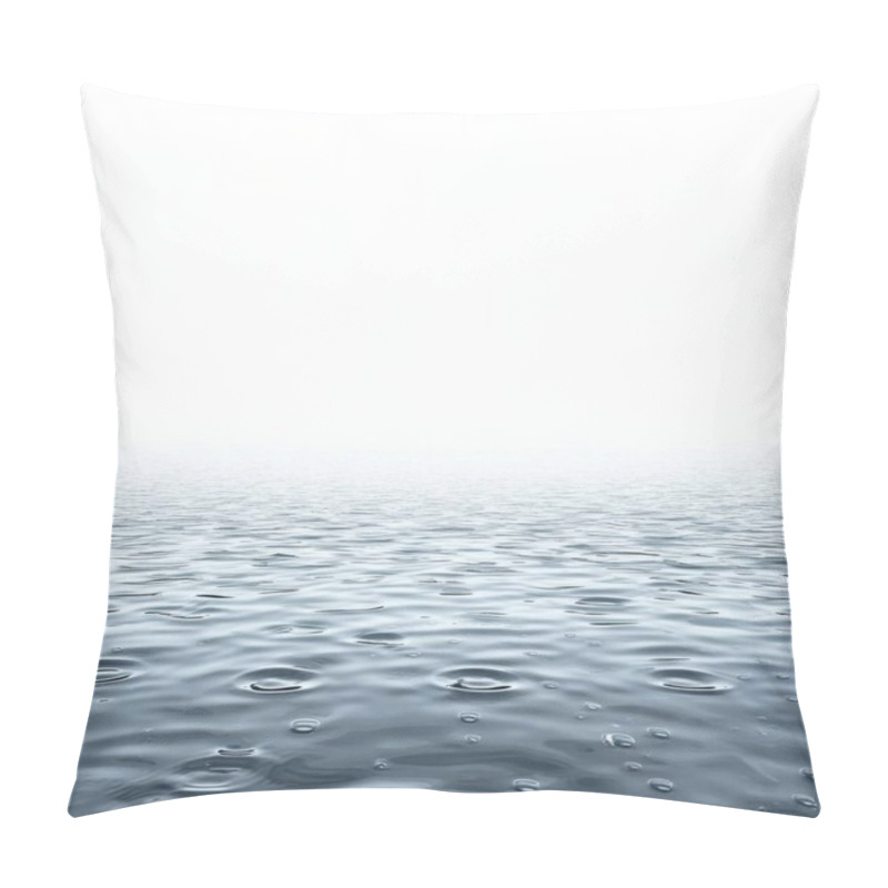 Personality  A Serene View Of Calm Water With Gentle Ripples And A Misty White Background. Pillow Covers