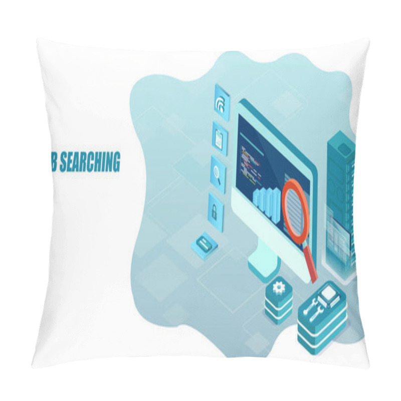 Personality  Searching Engine Analytics Concept Of Online Website Data Pillow Covers