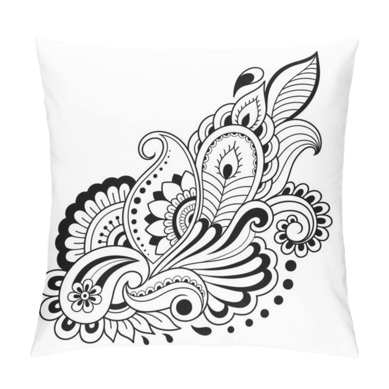 Personality  Henna Tattoo Flower Template In Indian Style. Ethnic Floral Paisley - Lotus. Mehndi Style. Ornamental Pattern In The Oriental Style. Pillow Covers