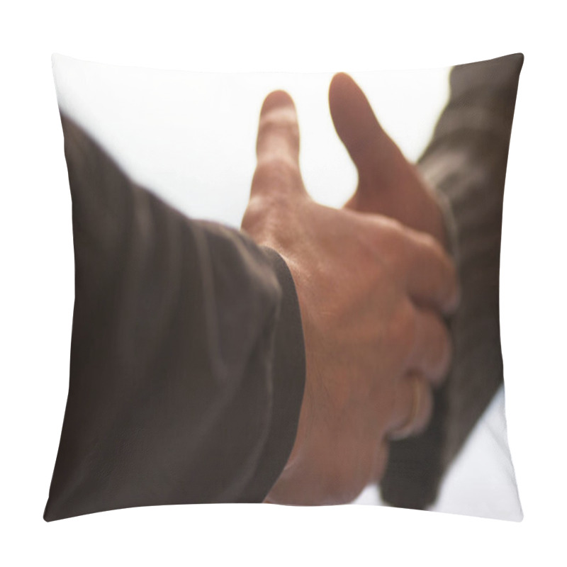 Personality  Close Up Of Handshaking, Business Concept  Pillow Covers