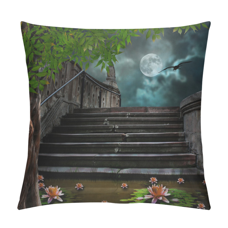 Personality  Old Stone Staircase In Celebration Of Halloween On Background Of Pillow Covers