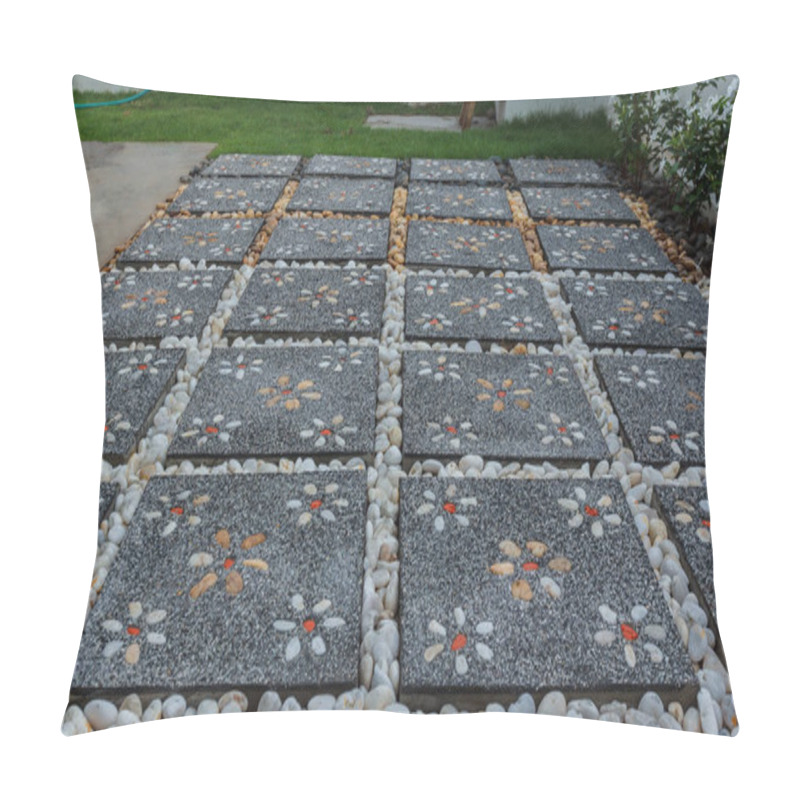 Personality  Background From A Stone Natural Stone Paving Beautiful. Pillow Covers