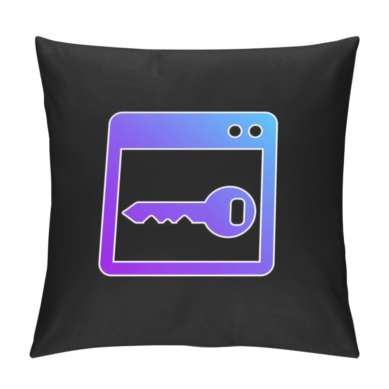 Personality  Blank Window With Key Blue Gradient Vector Icon Pillow Covers