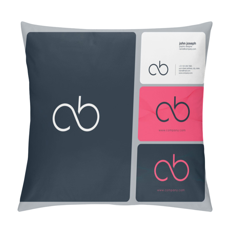 Personality  logo joint Cb for Business Card Template, Vector pillow covers