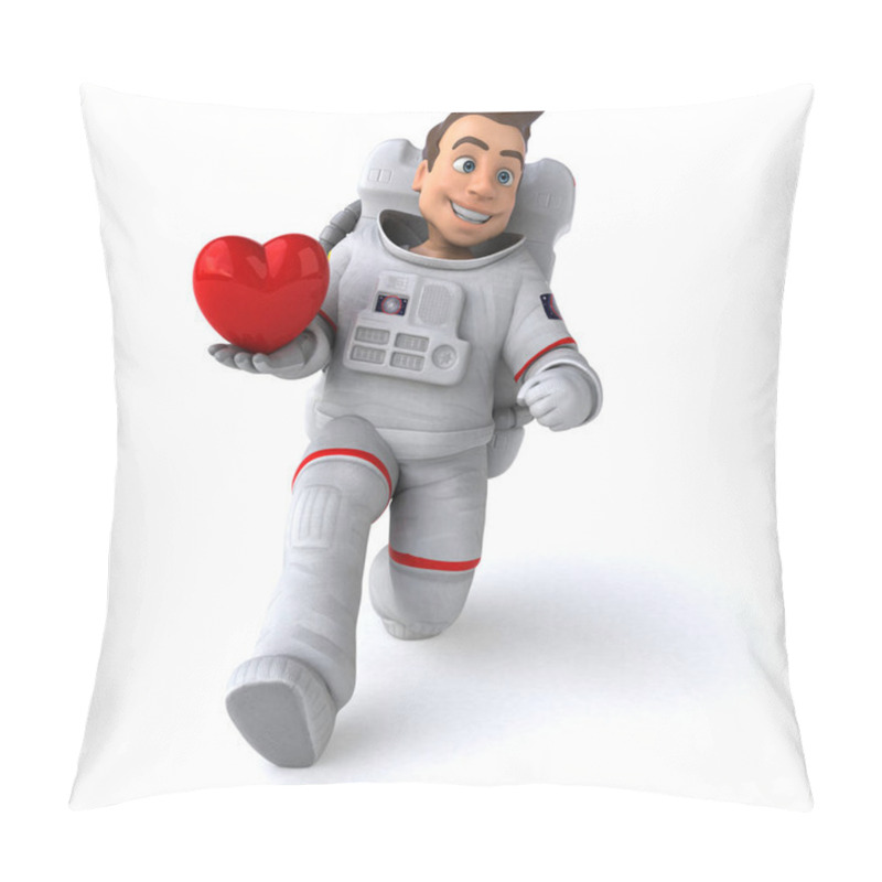 Personality  Fun Cartoon Character With Heart  - 3D Illustration Pillow Covers