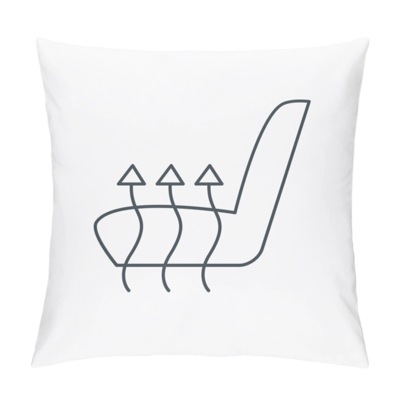 Personality  Heated Seat Icon. Warm Autoarmchair Sign. Pillow Covers