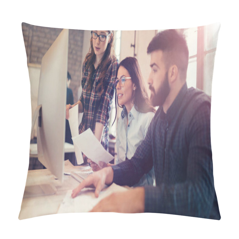 Personality  Company Employees Working In Office Pillow Covers