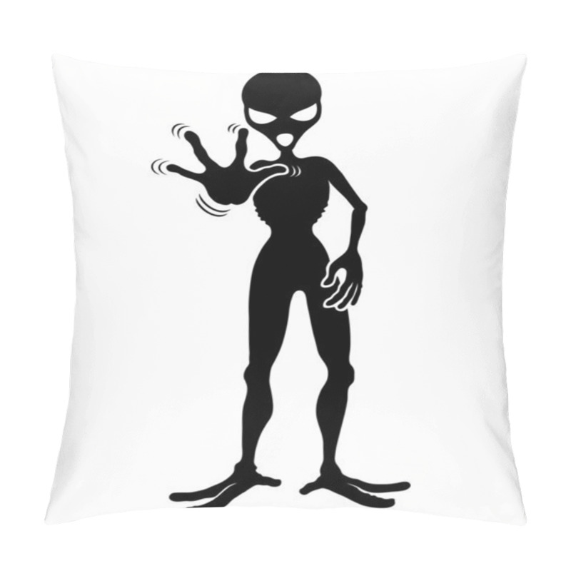 Personality  Alien Sign On White. Pillow Covers