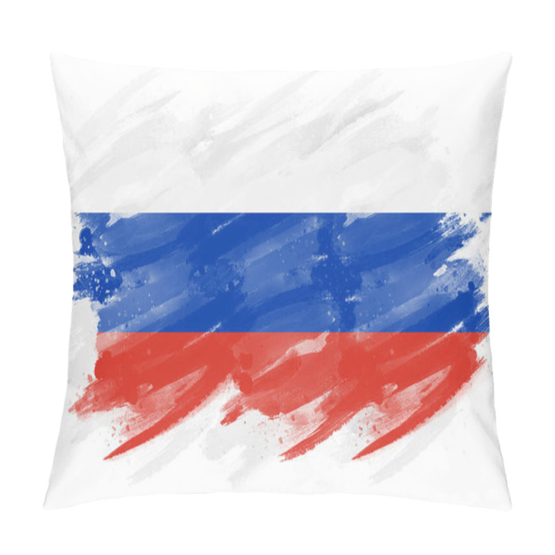 Personality  Russian Flag Designed With A Brush Stroke Effect Pillow Covers