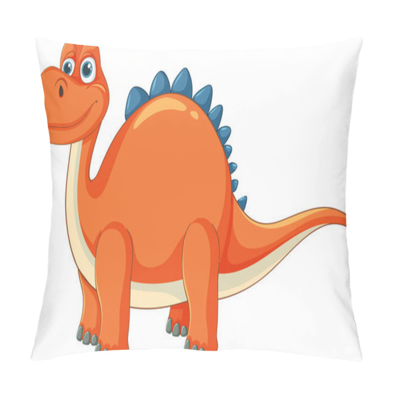 Personality  Smiling Orange Dinosaur With Blue Spikes Pillow Covers