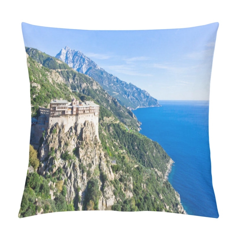 Personality  Mount Athos, Simonos Petra, Eastern Orthodox Monastery, Greece, Europe Pillow Covers