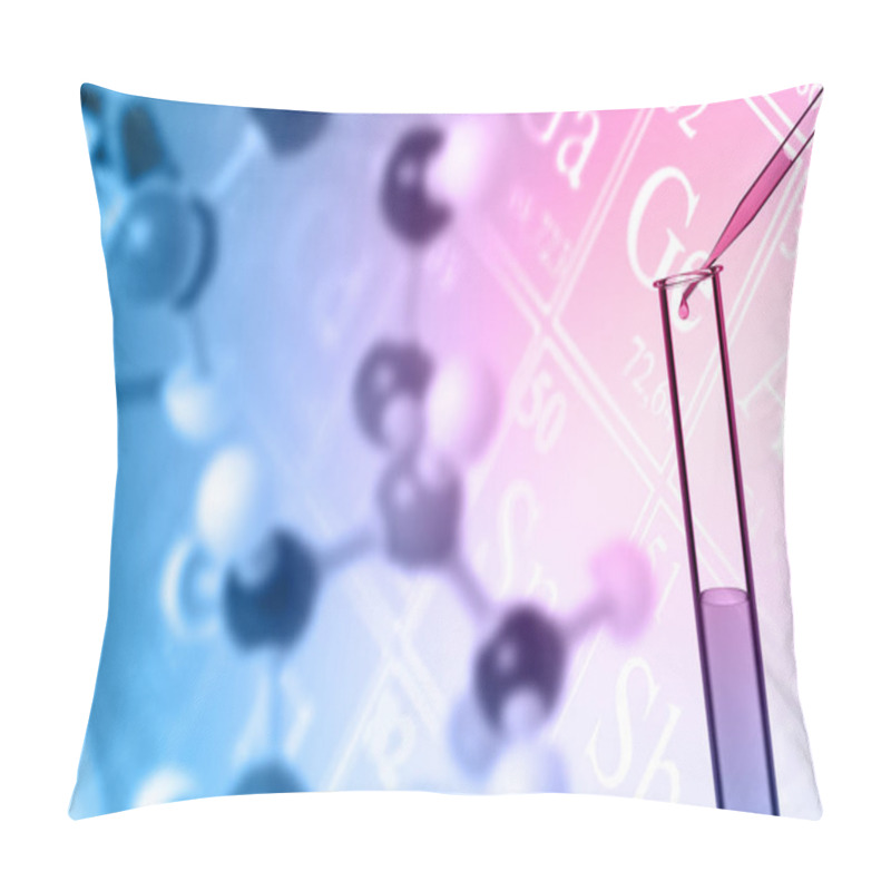 Personality  Chemistry Or Science Background Concept With Molecule, Test Tube Pillow Covers