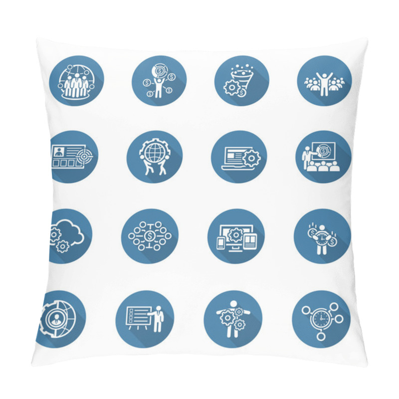 Personality  Flat Design Business Icons Set. Pillow Covers