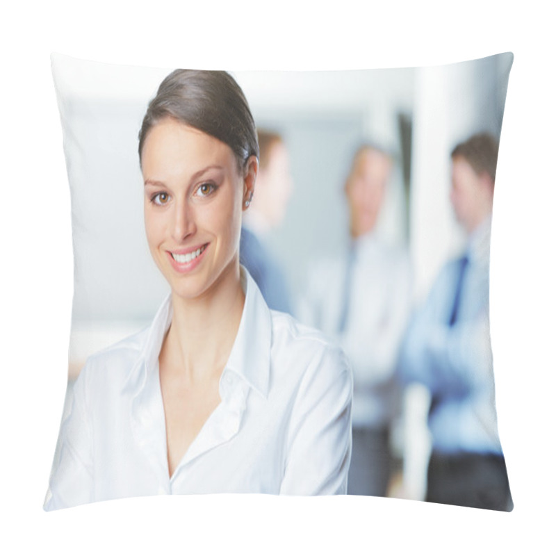 Personality  Smiling Young Business Woman Pillow Covers