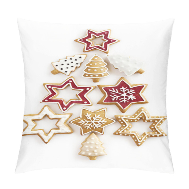 Personality  Christmas Ginger Fir Tree On Isolated White Background Pillow Covers