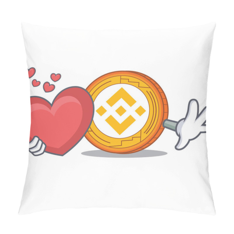 Personality  With Heart Binance Coin Mascot Catoon Pillow Covers