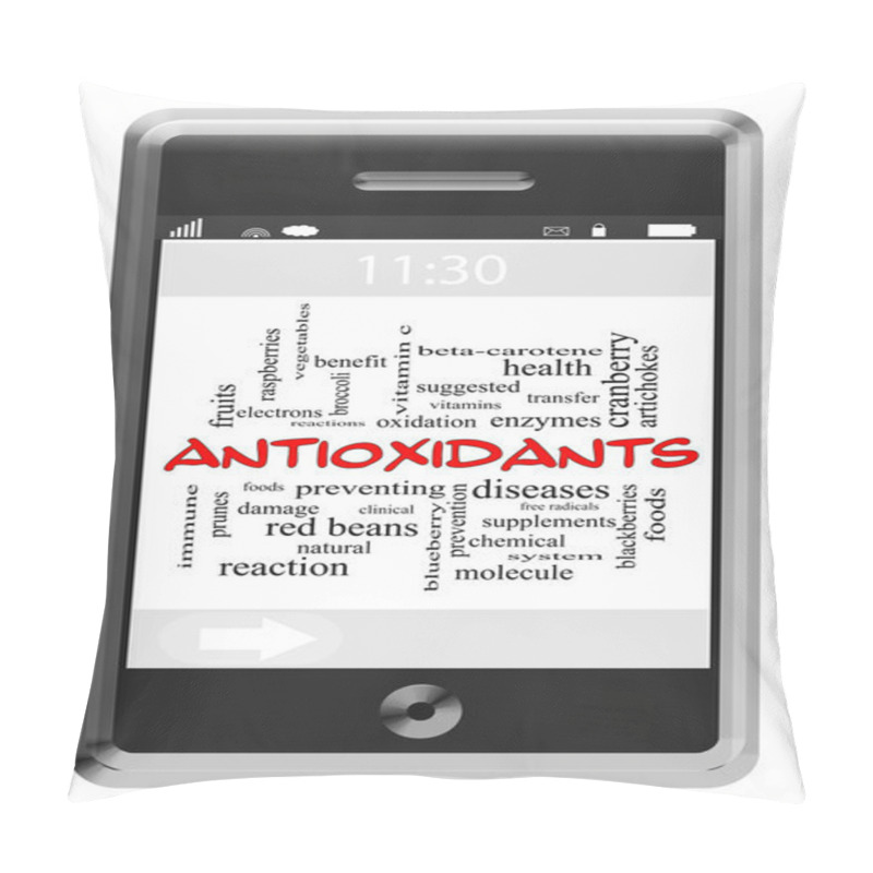 Personality  Antioxidants Word Cloud Concept On Touchscreen Phone Pillow Covers