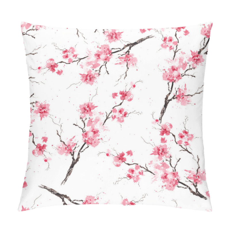 Personality  Seamless Pattern With Blossoming Sakura Pillow Covers