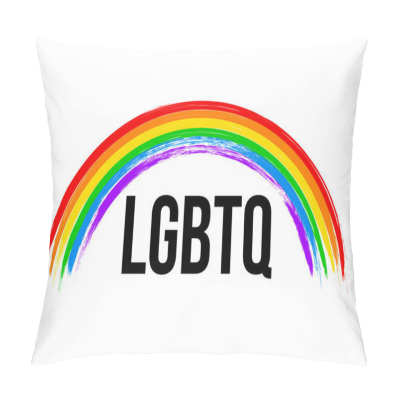 Personality  LGBTQ Pride Banner With Grunge Brush Strokes Texture Rainbow Flag Isolated On White Background. Symbol Of Gay Pride And LGBT Community. International Day Against Homophobia. Vector Template. Pillow Covers