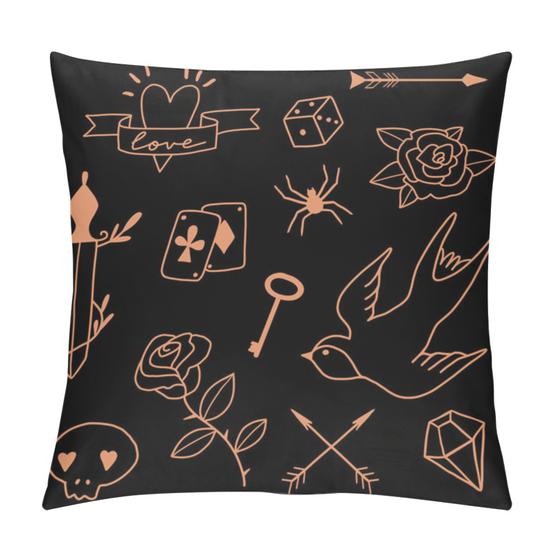 Personality  Old School Tattoos Set Pillow Covers