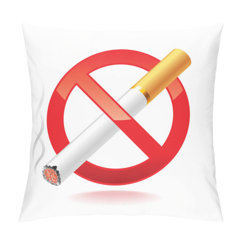 Personality  No Smoking Symbol Isolated On White Vector Pillow Covers