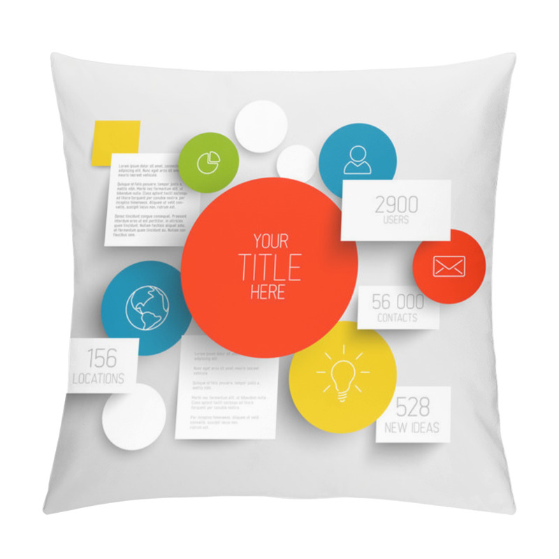 Personality  Vector Abstract Circles And Squares Infographic Template Pillow Covers