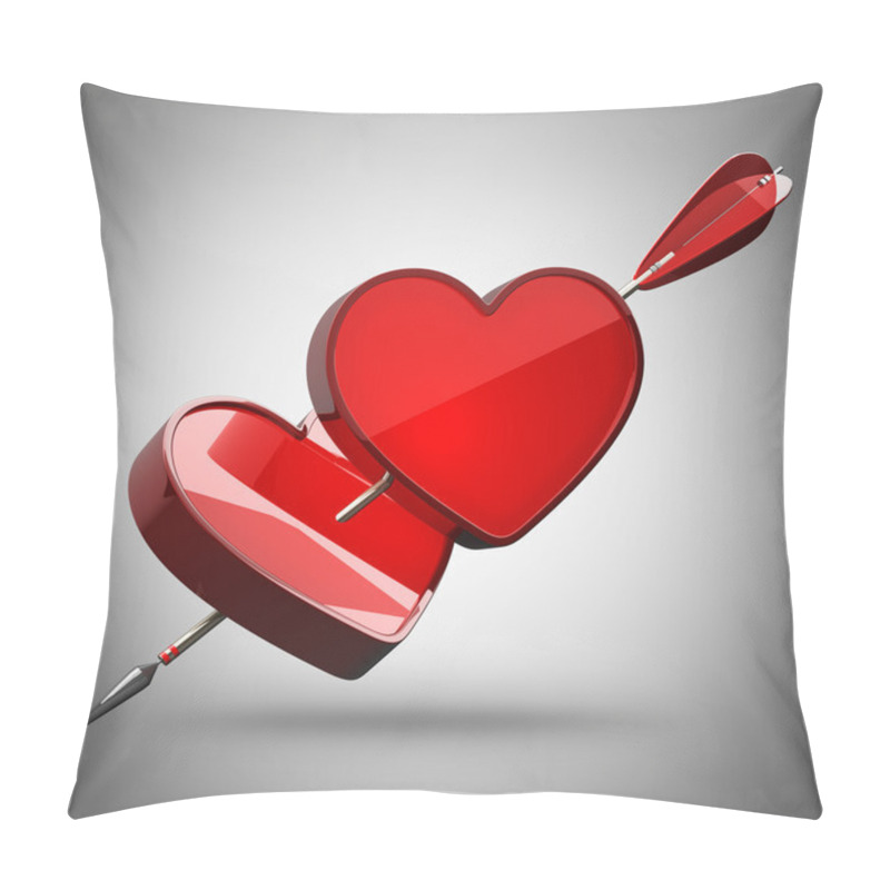 Personality  Two Hearts Pierced By An Arrow Pillow Covers