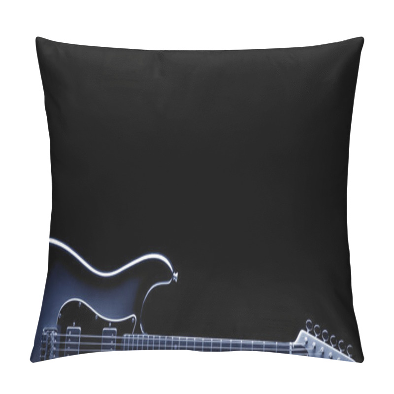 Personality  Blues Electric Guitar On Black Pillow Covers