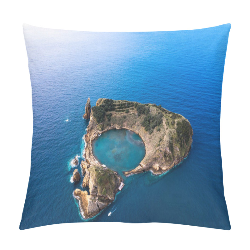 Personality  Aerial View Of Islet Of Vila Franca Do Campo, Azores, Portugal. Pillow Covers