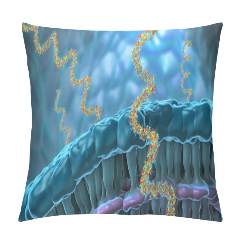 Personality  Ribonucleic Acid Strands Consisting Of Nucleotides Important For Protein Bio-synthesis - 3d Illustration Pillow Covers