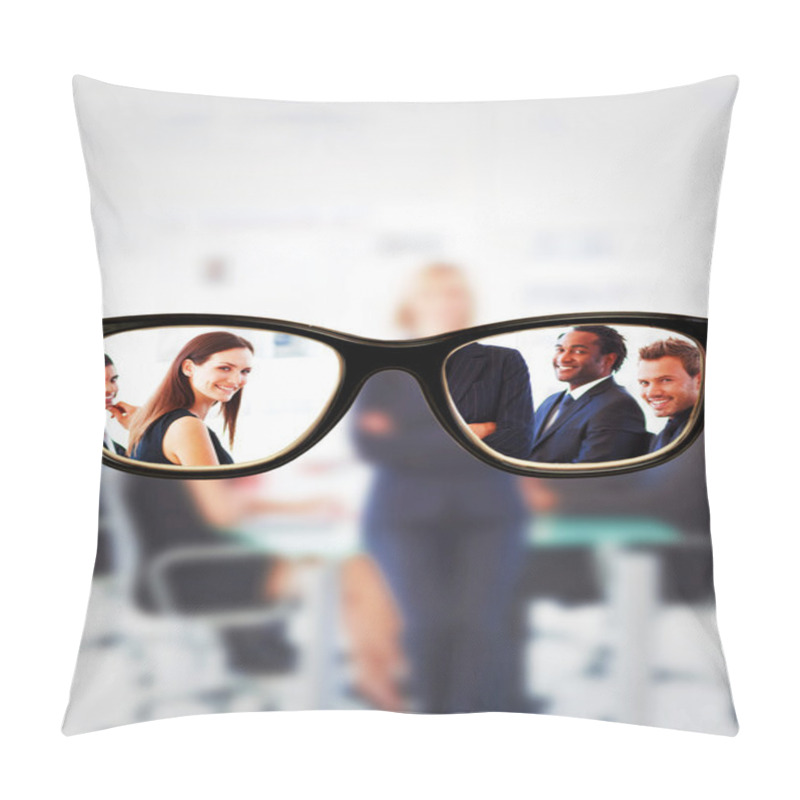 Personality  Glasses Against Business Team Pillow Covers