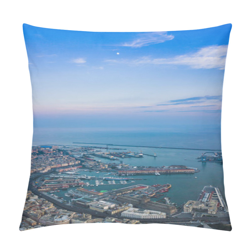 Personality  Aerial Drone Shot View Of Genoa Port In Italy Pillow Covers