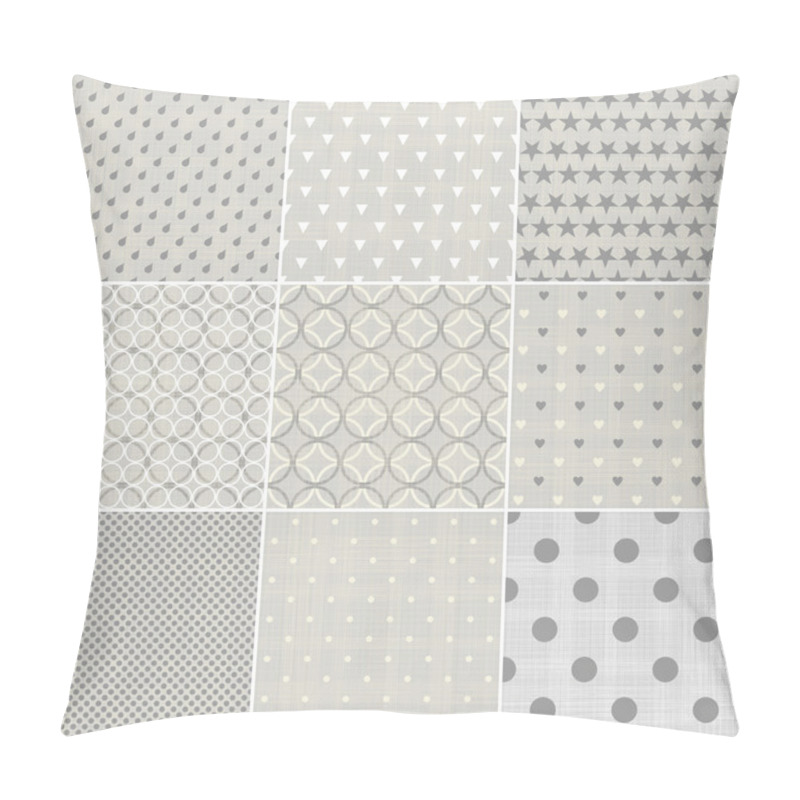 Personality  Set Of Faded Blue Retro Polka Dot Seamless Patterns Pillow Covers