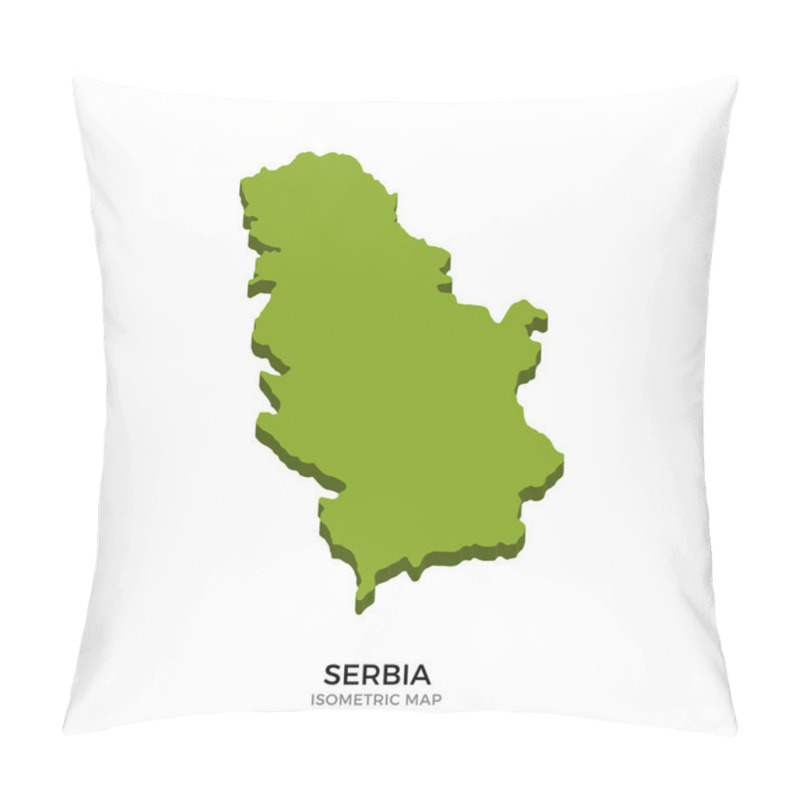 Personality  Isometric Map Of Serbia Detailed Vector Illustration Pillow Covers