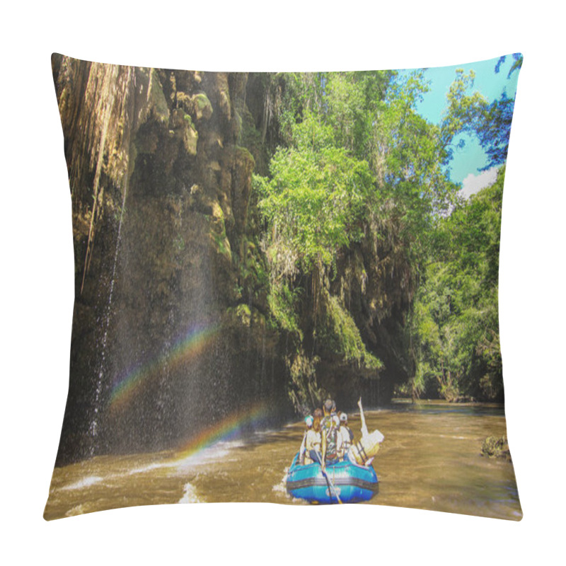 Personality  Rafting On A Mountain River, Amazing Travel And Popular Viewpoint At Water Fall Thi Lo Su, Thailand Pillow Covers